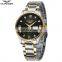 GUANQIN GQ80007-6A Luxury Quartz Analog Week Date Man Hand Watch Stainless Steel Wrist Watches For Men