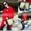 2016 New Contrast Color Vintage Style PU Leather Message Bag Lady Bags Hand bags for women