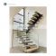 Floating Glass Staircase With Wooden Treads
