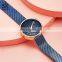 Shengke 2021 New Fashion Ladies Watches Set Alloy Case Steel Mesh Band Blue Wristwatch Gift Set Earing Necklace Accessory