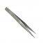 Stainless steel tweezers Corrosion resistant silver stainless steel tweezers All metal clip Pointed elbow Multi specification ST tweezers with texture ST-16