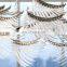 Modern Custom Luxury Glass Hanging Hotel White Feather Decorated Chandeliers