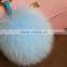 Fashion Trendy Women Girls 100% Real Fur Pom Pom Key Chains