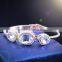 Ladies Accessories 18K Gold Plated Crystal Charm Bangles For Wedding Gift