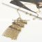 The Ancient Design Geometric Pattern Multilayer Tassel Alloy Chain Necklace