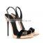 Women large high heel shoes high quality shoes sandals women's shoes manufacturer black leather sandals