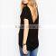 plain knit short sleeve off-back O-collar blouse for women OEM service