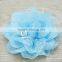 3.75 Inch Chiffon Lace Flower in Pink - Solid Chiffon Flower With Lace- Flower Head for Headbands and DIY Hair Accessories