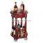 Luxury Wood Brown Round Service Wine Room Wine Service Liquor Trolley for Hotel Restaurant Superior Hotel Car