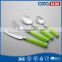 Vibrant color green plastic handle low price flatware for dinner