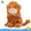 2016 new sitting plush brown lion toy