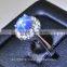 7x6 MM Blue Star Sapphire Ring Lab-Created Sterling Silver 92.5 Size 5.5