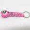survival monkey fist keychain 7 stands paracord weave military keychain with metal ring