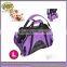 Mesh Ventilation Washable Fleece Bed Purple Large Pet Travel Carrier Bag