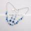 2016 New Fashion Gradient Circle Resin Silver Long Earrings Necklace Sets