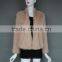 Genuine Australian Style Light Camel Rabbit Fur Knitted jacket Women Bridal Fur jacket