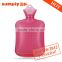BS standard PVC hot water bottle cross-hatched with polar fleece cover 750ml