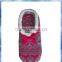 pink and grey fairisle pattern knitted anti-slip girls sock shoes