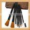 leopard cute wood handle personalized makeup brush set cute makeup brush bags metal brush