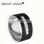 Coolman Newest 316L stainless steel with solid carbon fiber mens jewelry rings