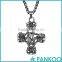 Non-mainstream fashion classic retro punk skull shape stainless steel cross necklace pendant