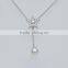 Beautiful star shape pendant necklace with cubic zirconias and pearl