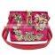 red italy brand diamond flowers hollow Ballot lock luxury handbag evening bag-in-box (C157)