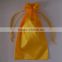 Yellow customized logo hair extension silk drawstring bags