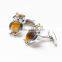 Elegant shiny textured titanium & stainless steel cufflinks gem jewelry