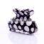 Polka dot print Non-slip decorative double comb hair claw clip