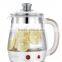 Multi-functional 1.8L USB Heatable borosilicate glass tea pot with handle and stainless steel lid wholesale