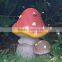 Artificial ladybug fairy mushroom statue for garden decor