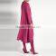 2017 Latest Women Spring Ruched Shoulder Vetements Silk Crepe Midi Dress HSD9918