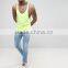 Best Price New Design Summer Cool Custom Hi Vis Yellow Color Gym Wear Comfortable 100% Cotton Fashion Men's Sport Tank Vest