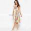 Sexy womens floral printing dress plus size midi skater maternity dress DR0007A