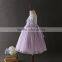 OEM baby girls Lovely Purple Embroidery flower Tassel Party dresses net frock design Tulle Fluffy baby first communion dress