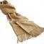 Fashionable hot selling fringe design merino wool scarf