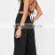 2017 black High Quality sex jumpsuit sleeveless casual women clothing sexy party