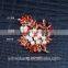 natural pearl inlay zircon stone titanium steel drop snowflake enamel glaze brooch