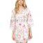 Relaxed Fit Long Sleeves Wrap Front With Detachable Belt Bath Robe