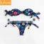 Floral Print Brazilian Bow Bikini Padded Bandeau Bikini Womens Swimwear
