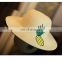 Pineapple Embroidery Large Eaves Straw Hat Sunshade Beach Hat