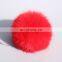 Red color big fox fur pompom genuine fur pompon accessory wholesale