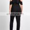 Classy Must Have Black Cold Shoulder Ruffle Jumpsuit Womens (17061902)