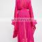 2017 New Style Hot Pink Extra Long Women Cotton Kimono Cardigan