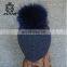 Funny knit winter hats 100% Acrylic Knit Beanie Pompom Fur Hat