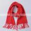 inner mongolia factory wholesale stock 2017 autumn winter warm men women long tassel plain weave solid color wool scarf