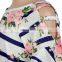 Girl Stripe Floral Summer Futter Sleeve Tunic Tshirts with Custom Logo Kids Urban Wear Wholesale