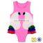 Baby Girls Pink Chubby Eagle Three Layers Ruffle Design Swimwear Wholesale Cute Toddler Swimsuit