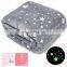 Glowing Starry Print  Luxuriously Soft 100% Polyester Fleece  Glow in the Dark Throw pink Blanket